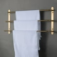 thumbnail image 2 of O'force THREE Stagger Layers Towel Rack 304 Stainless Steel Towel Bars Bathroom Accessories Set Brushed Gold 27.56 inches KJWY003JIN-70CM, 2 of 6