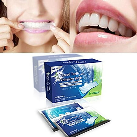Sparkling White Smiles Advanced Teeth Whitening Strips 28 Count(14 Upper and 14 Lower Strips) Compare to Major Brands and (Best Rated Teeth Whitening Strips)