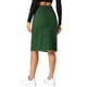 thumbnail image 3 of Faldas de mezclilla de cintura alta para mujer INSPIRE CHIC, con dobladillo sin terminar, a la altura de la rodilla, color verde, talla XS, 3 of 6