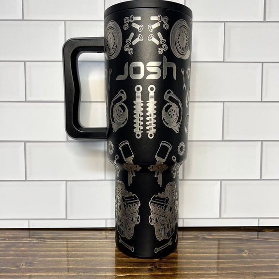 40oz Mechanic Car Parts themed tumbler