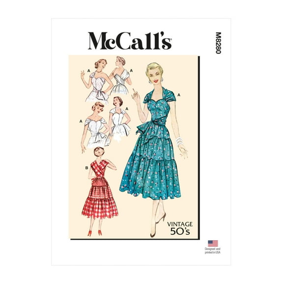 McCalls Sewing Pattern 8280 Dresses A5 (6-8-10-12-14)