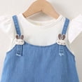thumbnail image 6 of Afuyipoi Toddler Girls Casual Ruffle Sleeve Denim Dress (6 Months-4 Years) Summer Soft Cotton Cowboy Skirt A-Line Sundress for Photoshoot Light Blue 3T, 6 of 7