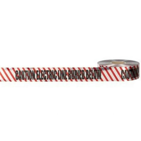 Morris Products 69030 Detectable Tape Caution Buried Electric Line Below 3 In. X 1000Ft Red