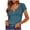 Blue, variant on AherBiu Tops for Women Short Sleeve Slim Fitting V Neck T Shirts Fashion Summer Casual Button Comfy Solid Tshirts