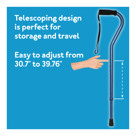 Carex Offset Adjustable Designer Walking Cane for All Occasions, Gray, 250 lb Weight Capacity