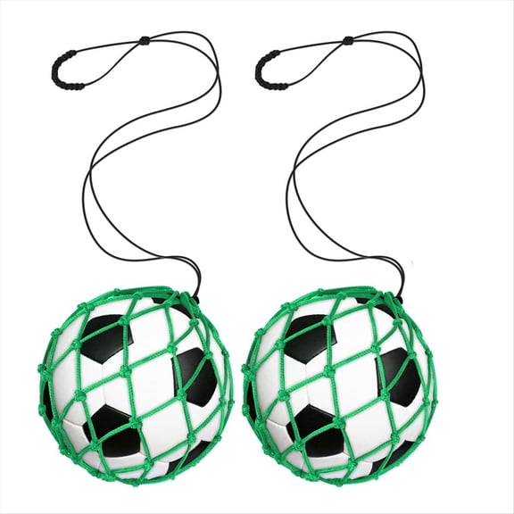 2PCS Football Kick Trainer Soccer Ball Net , for Size 3, 4, 5, Solo Practice Training Aid Green