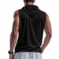 thumbnail image 5 of ZCFZJW Men's Workout Hooded Tank Tops Lightweight Full Zip Up Sleeveless Gym Shirts Muscle Cut Off T Shirt Bodybuilding Hoodies Black XXXL, 5 of 8