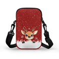 thumbnail image 2 of HELLHERO Reindeer Snowflake Women Cross Body Purse Adjustable Shoulder Strap Polyester Shoulder Bags with Zipper Small Crossbody Purse for Outdoor Travel Daily Use, 2 of 7
