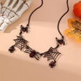 thumbnail image 5 of Gothic Spider Web Necklace for Women - Black Widow Statement Choker with Red Rhinestones, Halloween Party Jewelry, Punk Tarantula Pendant for & Accessories, 5 of 8