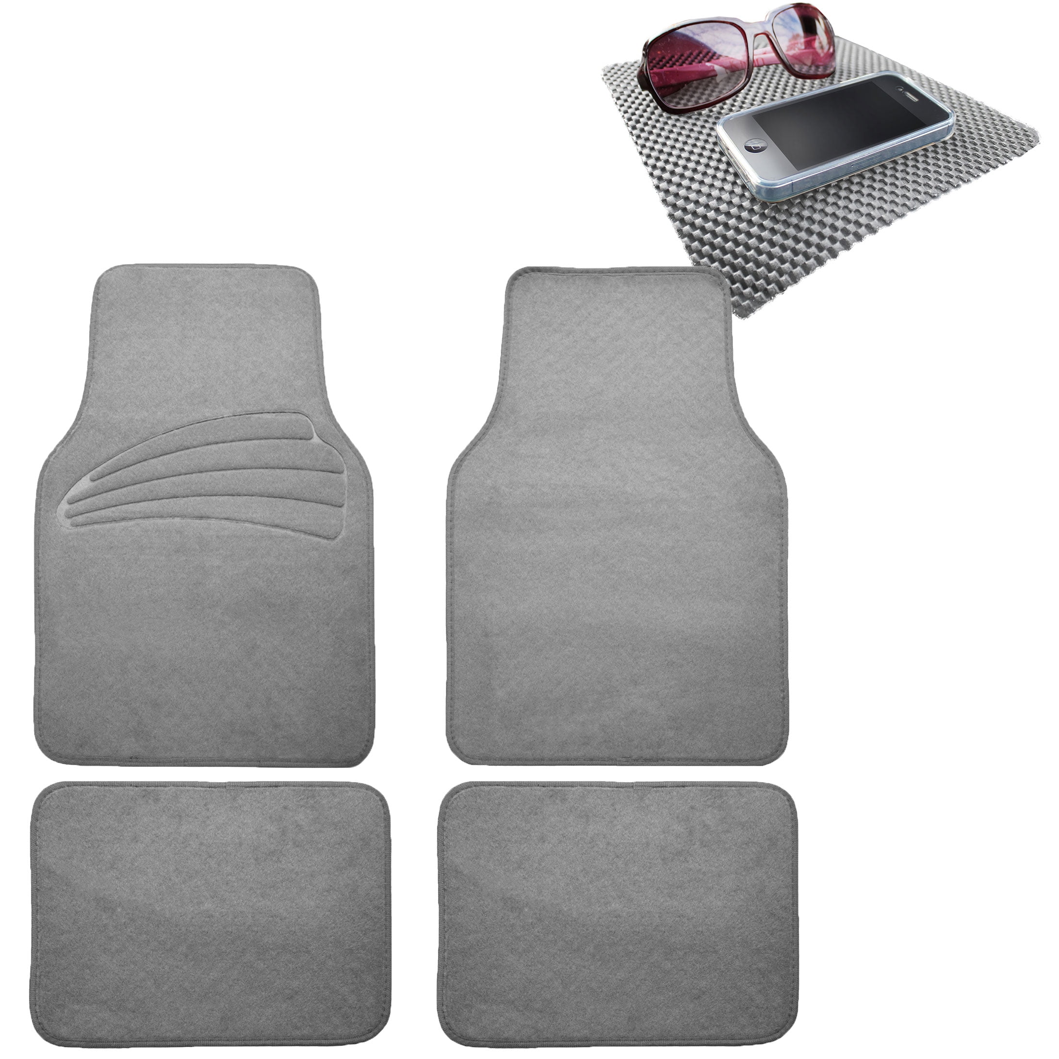4pcs Car Floor Mats For Auto Car SUV Carpet Liner Gray With Gray Dash