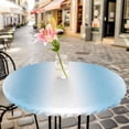thumbnail image 6 of Sky Blue White Round Tablecloth for 55-60 Inch Tables,Fitted Table Cover with Elastic Edge,Gradient Vertical Stripes Minimalist Waterproof Outdoor Table Cloth Protector for Patio Garden Dinner Picnic, 6 of 9