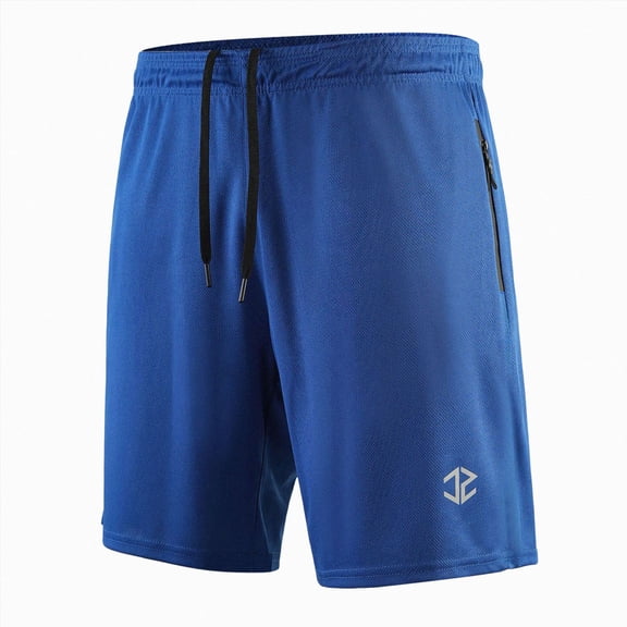 KPOPLK Men's Athletic Running Shorts Gym Workout 7"/9"/5" Quick Dry Lightweight Sports Basketball Tennis Zipper Pockets Size XXXL,Blue