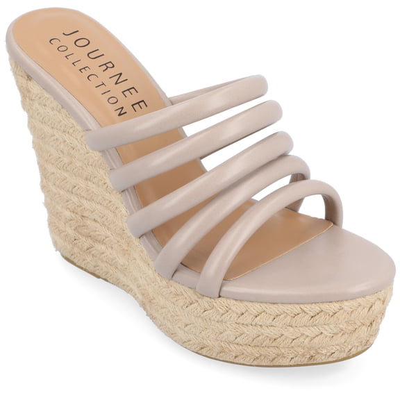 Journee Womens Cynthie Slip On Espadrille Wedge Sandals