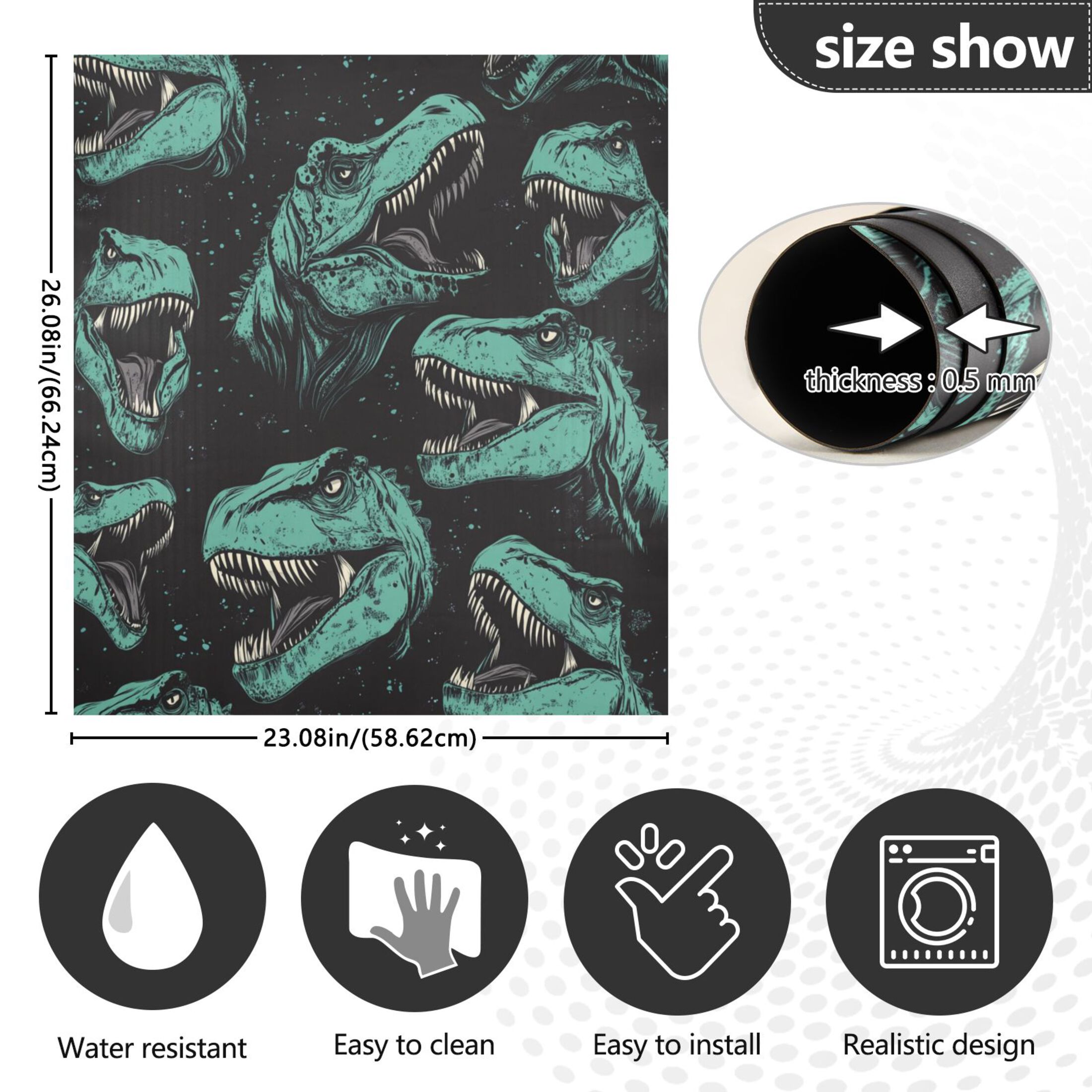 Dishwasher Magnetic Sticker 23x26 Inch Refrigerator Magnetic Sticker Washing Machine Magnetic Sticker Kitchen Panel Magnetic Sticker Home Decor Cool Big Mouth Dinosaur