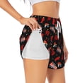 thumbnail image 3 of Lsque Fire Fighting Printed Women's Running Shorts with Liner Pockets,Elastic Quick Dry Workout Athletic Gym Yoga Shorts,Womens High Waist Shorts-Medium, 3 of 9
