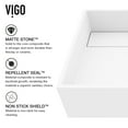 thumbnail image 5 of VIGO Montauk Modern White Matte Stone 18 in. L x 13 in. W x 5 in. H Rectangular Vessel Bathroom Sink, 5 of 9