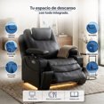 thumbnail image 2 of Sillón Reclinable Eléctrico Easy Living  Kian Negro de Vinipiel con Reposacabezas Ajustable, LED y Portavasos, 2 of 7