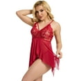 thumbnail image 3 of Sexy Lingerie, PUTUO Lingerie for Women, Lace Sling Chemise Naughty See Through Lingerie Set, Red, 3 of 7