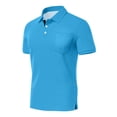 thumbnail image 5 of Mens Polo Golf Shirts with Pocket Cooling Performance Moisture Wicking Polo Shirts Sky Blue XXXXXL, 5 of 5