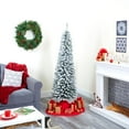 thumbnail image 2 of Nearly Natural 6ft. Flocked Pencil Artificial Christmas Tree with 438 Bendable Branches, 2 of 6