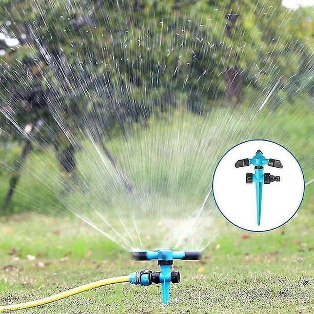 Aspersor de jardín, aspersor de riego automático giratorio de 360° para césped, aspersor de agua para jardín, plantas, riego de césped.