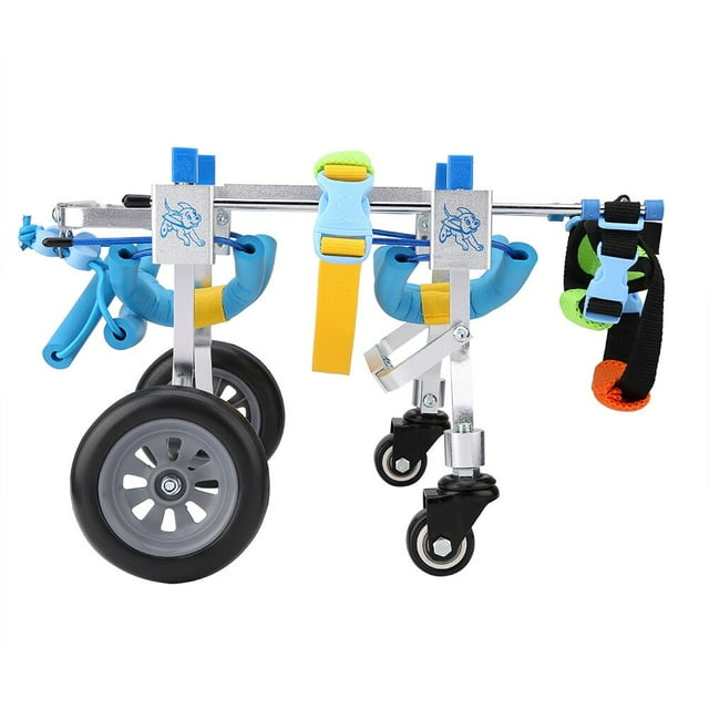 Chariot de Réadaptation, TTP Argent Aide à l'Entraînement pour Chien, Quatre Roues Réglables pour Chaton Chien Poméranien Chiot
