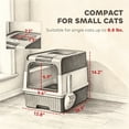 thumbnail image 5 of Enclosed Cat Litter Box with Lid and Scoop, Covered Cat Litter Pan with High Sides for Small Medium Large Cats, Odor Control Kitty Toilet, 5 of 6