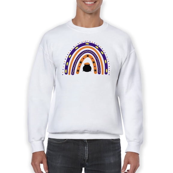 Halloween Rainbow W Cauldron Sweatshirt Men -Image by Shutterstock, Male x-Large