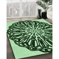 thumbnail image 3 of Ahgly Company Machine Washable Indoor Rectangle Transitional Dark Forest Green Area Rugs, 2' x 3', 3 of 7