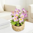 thumbnail image 4 of Artificial Potted Flowers with Woven Basket, Fake Floral Decor for Home, Patio & Tabletop, 4 of 9