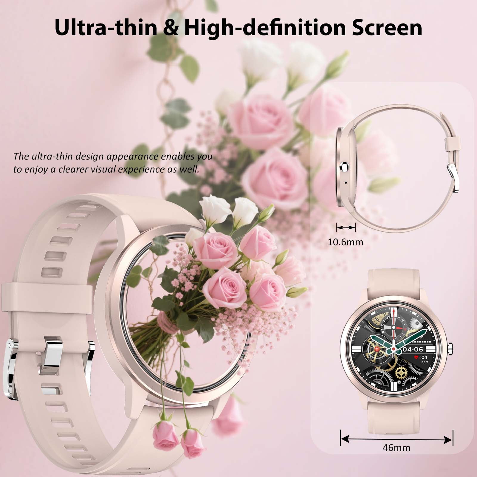 Cyberdyer Smart Watch Fits for Android and iPhone, IP67 Waterproof Smartwatch for Women Men 100+ Sports Modes 1.32-inch Fitness Tracker,Bluetooth Call, Long Standby, for Thanksgiving Halloween Gift