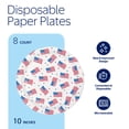 thumbnail image 2 of Way to Celebrate Patriotic Flag, 9", Red, White & Blue Paper Plates, 8 Count, 2 of 7
