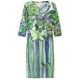 thumbnail image 4 of Vestidos de manga 3/4 para mujer Vestido de tirantes con estampado de flores a la moda Vestido con cuello en V hasta la rodilla Pompotops hdfakjf6146, 4 of 5