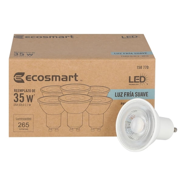 Focos Led Mr16 Ecosmart 2.7W 265Lm Blanco 6 Piezas