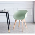thumbnail image 3 of Set of 4 Wood and Mint Green Polypropylene Dining Chairs Modern Design Style Dining Room, 3 of 8