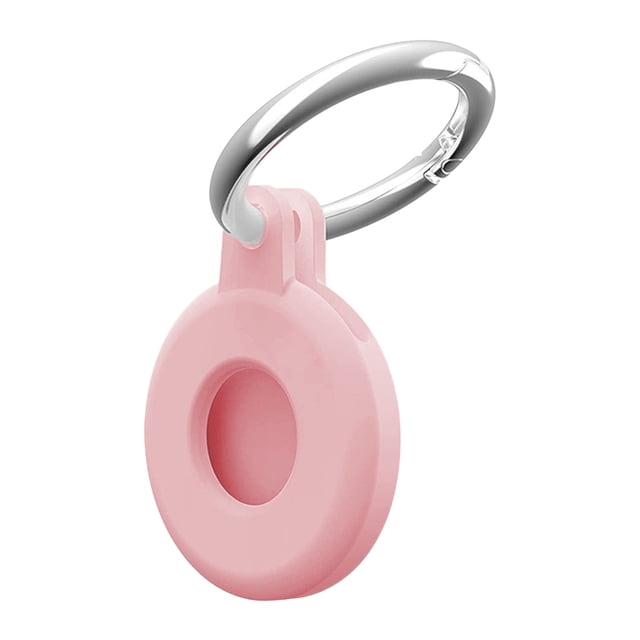 Para AirTag Cover Strap Funda de silicona con anillo a presión Anti-perdida Ubicación GPS Tracker-Protector