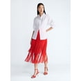 thumbnail image 2 of Devil Wears Prada Scoop Collection Women's and Women's Plus Fringe Skirt, Sizes 0-26W, 2 of 5