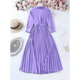 thumbnail image 4 of Spring and Summer Waist Cinching Elegant Solid Color Dress, 4 of 7