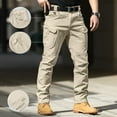 thumbnail image 2 of Men's Stretch Tactical Pants,Water Resistant Ripstop Cargo Pants,Lightweight Outdoor Work Hiking Pants with Pockets(No Belt),Khaki,XXL, 2 of 6