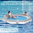 thumbnail image 2 of Bezliving 8FT Octagon Inflatable Floating Dock with Woven Fabric Deck, Large Floating Island for Lake Pool Ocean, Heavy Duty Sunchill Float Ring with Quick Inflate Pump, Supports 2 to 8 Adults, Grey, 2 of 7