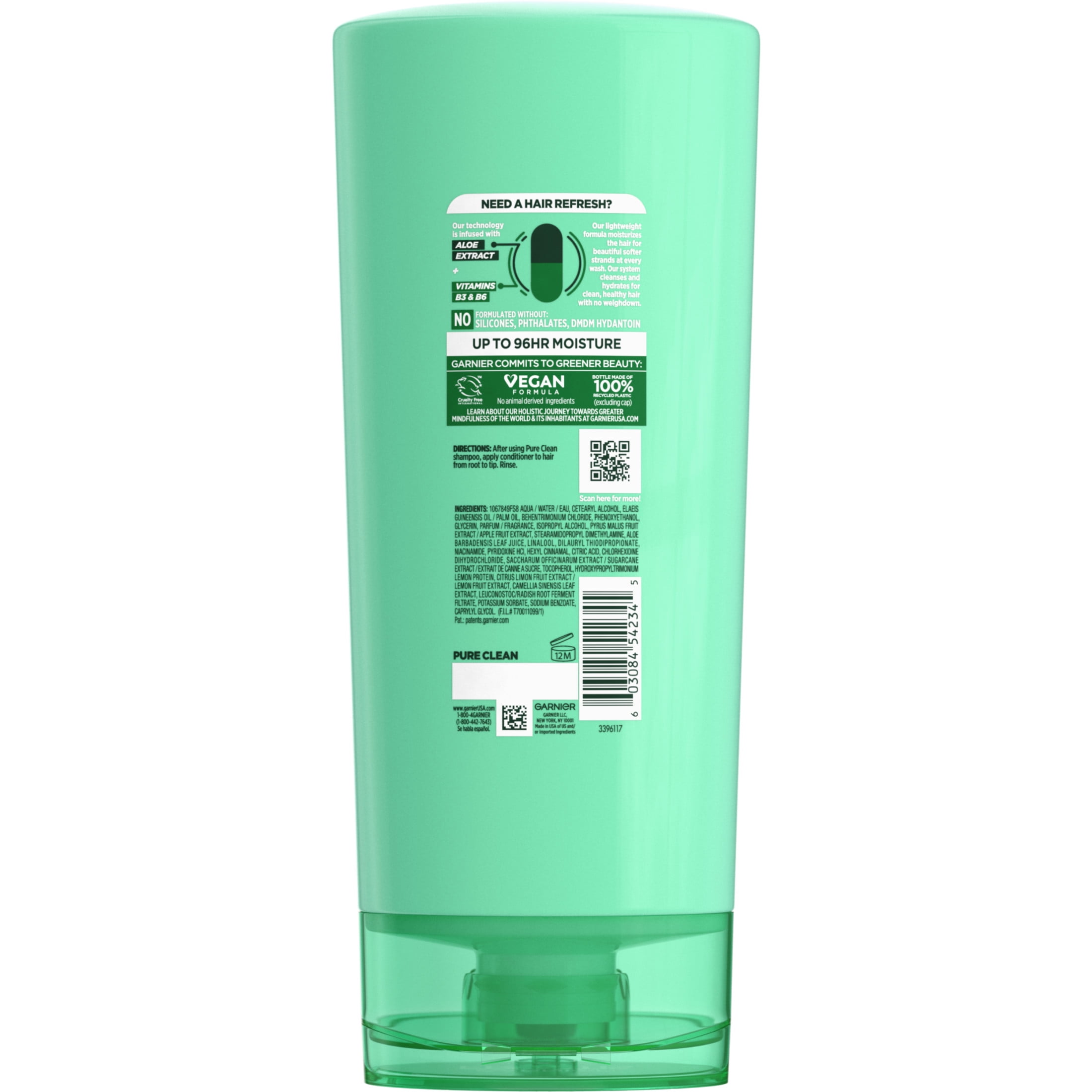 (2 pack) Garnier Fructis Pure Clean Moisturizing Conditioner, Dry Hair, with Aloe Extract, 21 fl oz