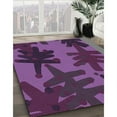 thumbnail image 3 of Ahgly Company Machine Washable Indoor Rectangle Transitional Plum Velvet Purple Area Rugs, 2' x 5', 3 of 7
