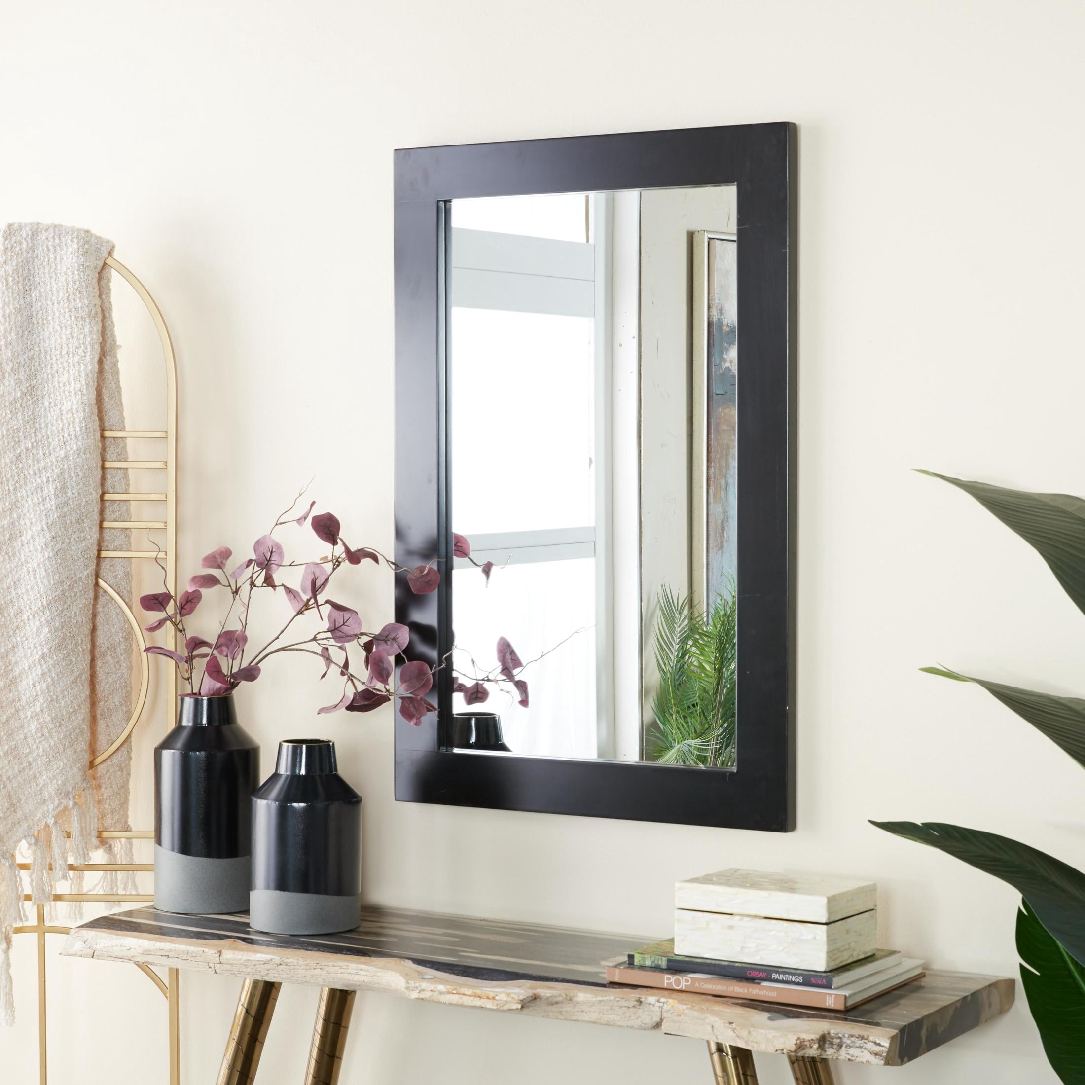 DecMode 24" x 36" Black Wall Mirror