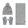 thumbnail image 1 of WEAIXIMIUNG Gants Chauffants Couleur Unie Ensemble de Confort Chaud Trois Pièces, 1 of 3