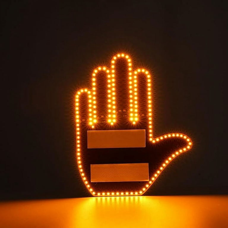 Finger Gesture Light with Remote 2024 New Finger Light LED Car Back Window  Sign Hand Funny Car Truck Car Accessories Gifts Decor for Men Women 