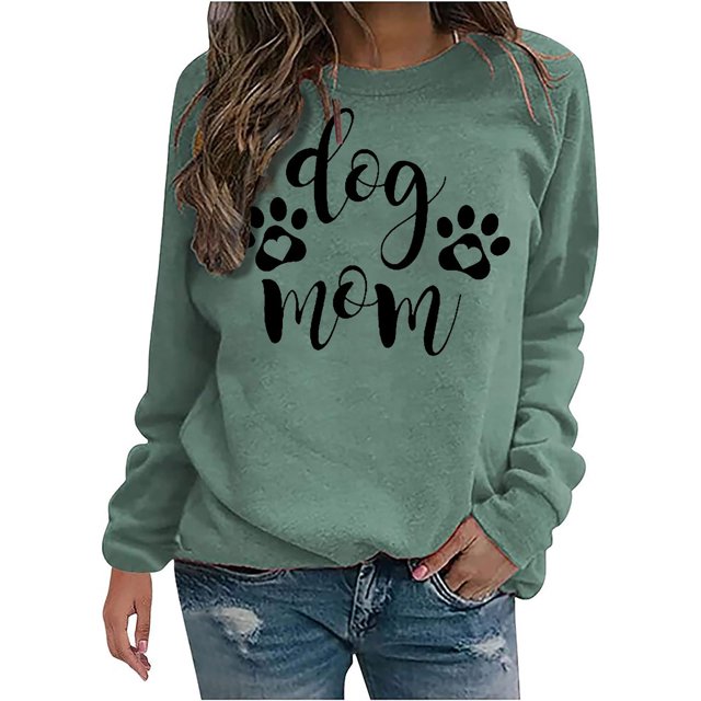 Gibobby Sudadera oversize mujer Sudadera suelta casual de manga larga con cuello redondo para mujer blusa grande de manga larga(Verde,G)