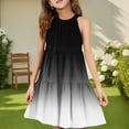 thumbnail image 2 of Abcomgle Girls Midi Dresses 10-12 Casual Halter Neck Sleeveless Girls Dresses Gradient A-line Sundresses Swing Dresses 9-10 Years,Black, 2 of 7