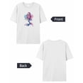 thumbnail image 6 of Women's T-Shirts, Mermaid Watercolor Cartoon Cotton Crewneck Tee Short Sleeve Casual Tops Loose Graphic T-Shirt White, L, 6 of 7