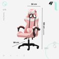 thumbnail image 3 of Silla Gamer Ergonómica Urban Design, Ajuste Reclinable 135° rosa Unitalla, 3 of 5