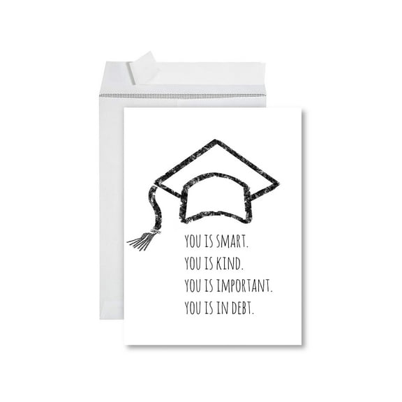 Koyal Wholesale Funny Congratulations Jumbo Card With Envelope, You Is In Debt, Graduation Greeting Card for College
